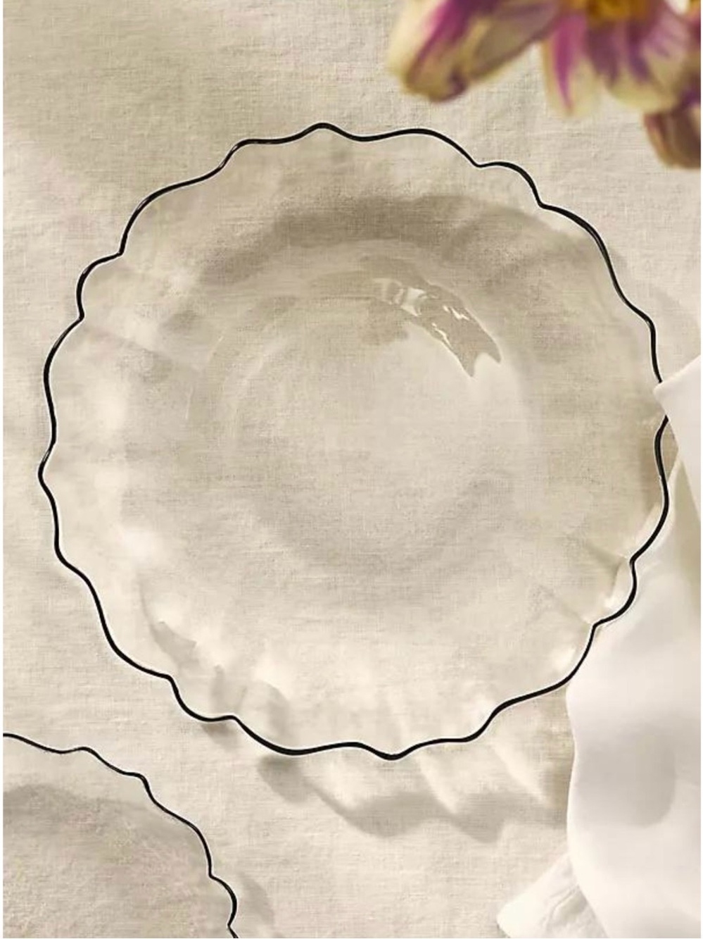 Anthropologie Emmarette hand painted glass Dinner Plates, Set of 4 ~NEW